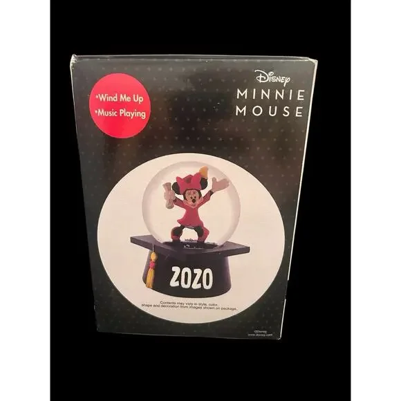 Disney Mickey & Minnie Mouse in Cap & Gown 2020 Grad Boxed‎ Musical Water Globes - Picture 6 of 6